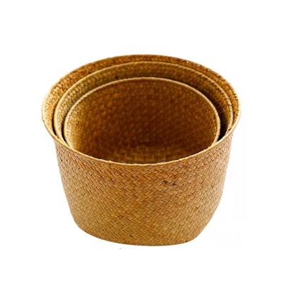 China Sustainable Cotton Rope Round Woven Basket With Handles Large Basket For Dirty Towel Clothes Storage for sale