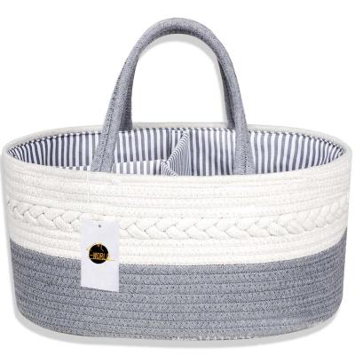 China Large Sustainable Cotton Rope Clothes Storage Basket For Toy Diaper Towel Laundry Basket for sale