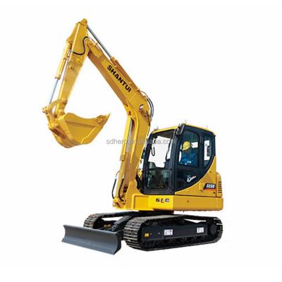 China Factory Price Chinese Shantui SE60 Machine Cheap Digging Excavator 6 Ton Crawler Excavator With Big Door Lock Excavator for sale