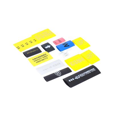 China Custom Printed LOW VOLTAGE Heat Shrink Logo ID Sleeving For Cable Mark Wire Label Sleeve for sale