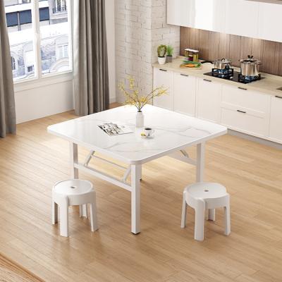 China Small Square (Size) Italian Style Nordic Contemporary Luxury Cheap Modern Design Adjustable White Wooden Dining Table For Dining Room for sale