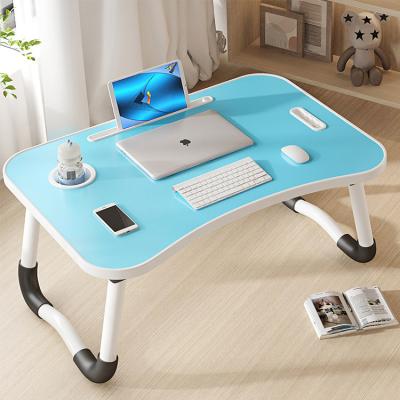 China Large Student Folding PC Foldable Computer Table Foldable Bed Desk Stand With Cup Holder for sale