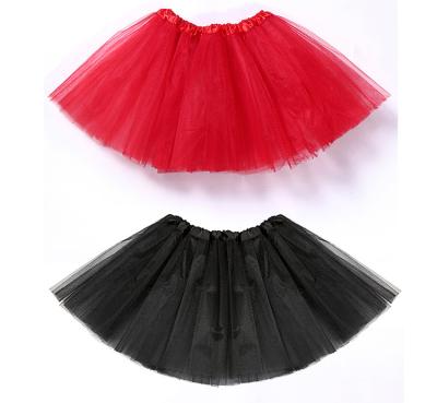 China wholesale Princess Tutu Skirt Pettiskirt, 4Layers Tulle Christmas Halloween Anti-wrinkle Toddlers Kids Girls Skirt with Lining for sale