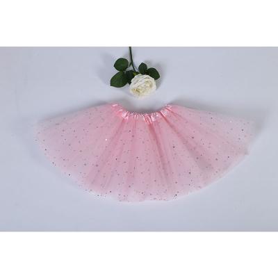 China Hot Sale Anti-wrinkle Sequin Babies Party Dance Skirt 4Layers Tulle Tutu Skirt Pettiskirt With Lining for sale