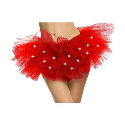 China China Best Price Breathable Tulle Women Wholesale Fashionable Adult Dance LED Short Layered Skirt Light New for sale