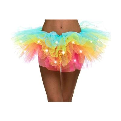 China Breathable Best Quality Layered Tutu Pettiskirt Rainbow Layer Essential Sexy Layered Tiered Skirts For Solid Women for sale