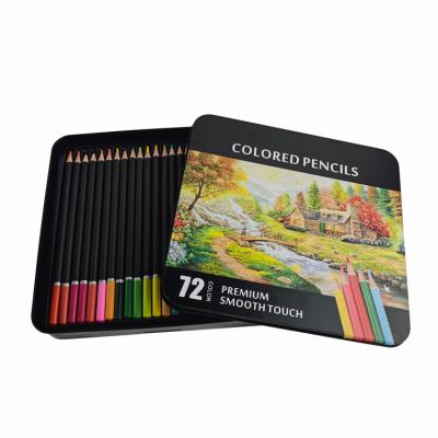 China Colorful Pencils Tin Empty Boxes Hight Quality Color Pencil Case Colored Pencils Chinese Metal Box CP-72 for sale