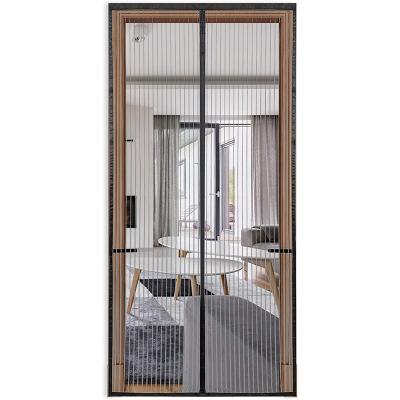 China Folded Screen Door Magnets Adjustment Door Size 24 x 80 Durable Fiberglass Door Mesh With Full Frame Hook Loop for sale