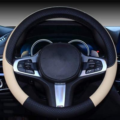 China Breathable Gutsbox Improved Leather Steering Wheel Cover Universal 15 Inch Anti-Slip for sale