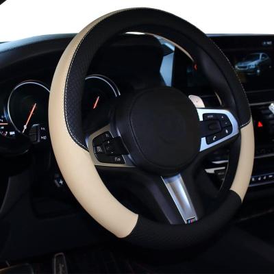 China Universal Leather Viscose Microfiber Gutsbox Improved Breathable 15 Inch Anti-Slip Steering Wheel Cover for sale