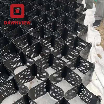 China Dawnview Industrial Ground Geocell Plastic Honeycomb Gravel Grid HDPE Plastic Gravel Grating For Road Soil Stabilization for sale