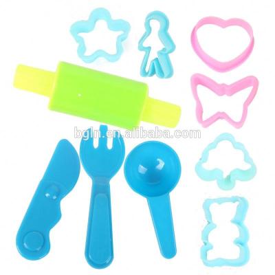 China BOMEIJIA HMS1054 Kids DIY Dough Tool Kids Plastic Dough Tool Kit 10PCS for sale