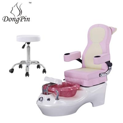 China Pink Electric Pedicure Chair Foot Pedicure Chair Kids Pedicure Massager Luxury Spa Chair No Pumbling for sale