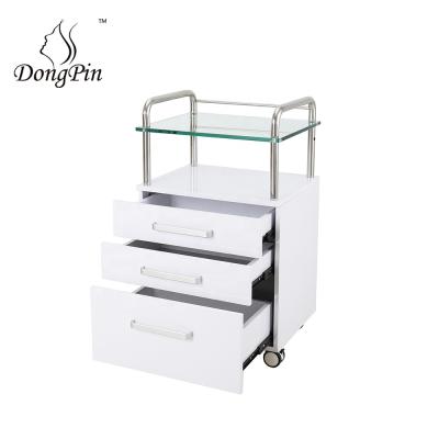 China Belleza Carro Contemporary Lockable Salon Trolley Beauty Trolley in White for sale