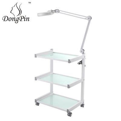 China Modern Cheap Tool Trolley Trolley Beauty Salon Spa Trolley Drawer Trolley With Lamp Holder for sale