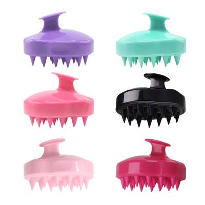 China Direct Selling Simplicity Waterproof Colored Stylish Squash Shaped Silicone Squash Hair Scalp Comb Shampoo Brush for sale