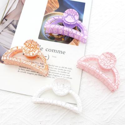 China New Arrival Simple Style Moon Matt Plastic Hair Claw Clips Hair Sling Accessories For Women for sale