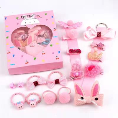 China Factory Stylish New Arrival Boxed 18 Piece Kids Hair Clips Set Accessories Cute Hair Pins Clip Set For Girls for sale