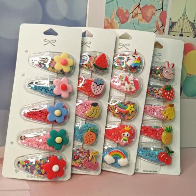 China 2022 New Arrivals 5pcs High Quality Cute And Beautiful Princess Hairpin Fancy Toddler Multicolor Hair Clips Set For Kids for sale