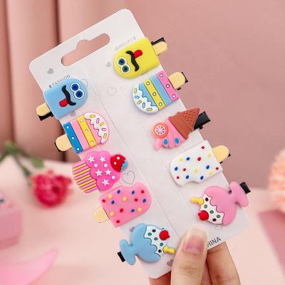 China 10pcs/set Cute Hair Accessories Sets Custom Kids Hair Pins Cute Color Cartoon Soft Plastic Custom Hairpin Set For Kids for sale