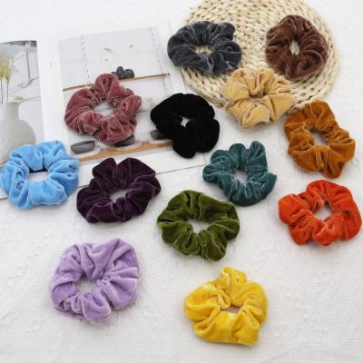 China Relieve Fashion Hair Ring Hair Accessories 11CM Soft Korean Velvet Plain Autumn And Winter Scrunchy Hair Ties for sale