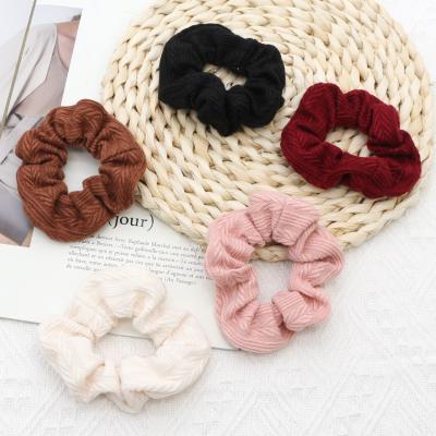 China 2022 Pure Autumn And Winter New Knitted Colorful Cloth Hair Ring Hair Ties Elastic Hair Bands for sale