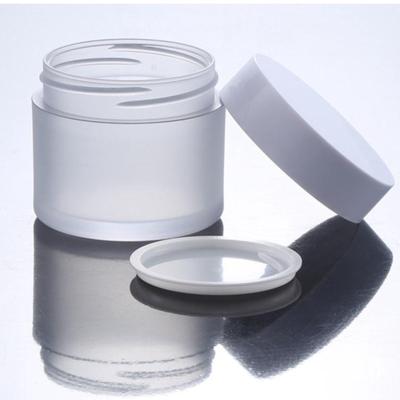 China Recyclable plastic container wholesa packaging jar custom PET 50g matte frosted plastic cosmetics to face cream empty for sale