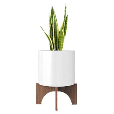 China Modern High Quality Natural Base Acacia Pot Holder Minimalist Planter Stand for sale