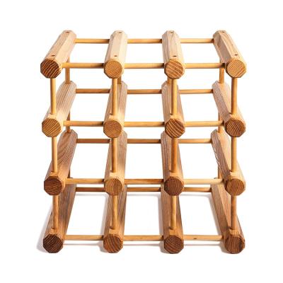 China Foldable High Quality Wooden Bottle Rack Wine Rack Stackable Wine Racks 12 Bottle Racks Countertop for sale