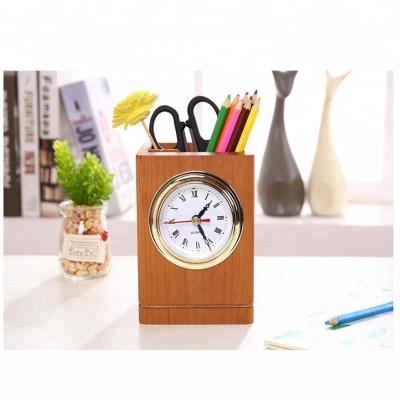 China Retro Antique Style Creative Multifunctional Solid Wood Desk Quiet Modern Clock for sale