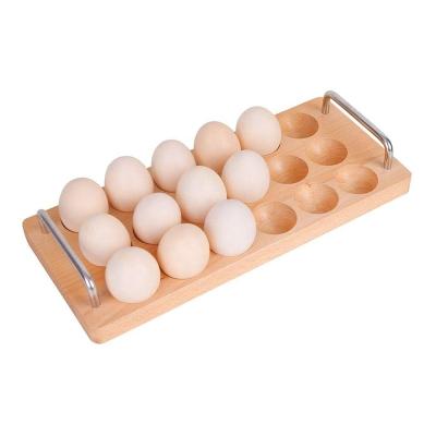 China Viable High Quality Beech Tray Wooden Egg Display Egg Sconce for sale