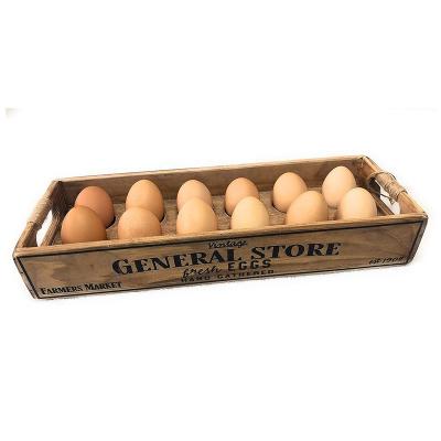 China Viable High Quality Wooden Farmhouse Rustic Egg Rack Storage Box for sale