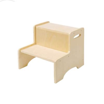 China Foldable High Quality Wooden Two Step Stool Toilet Toddler Step Stool Bathroom for sale