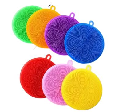 China Reusable Stocked Kitchen Sponge Silicone Kitchen Sponge Scrubber for sale