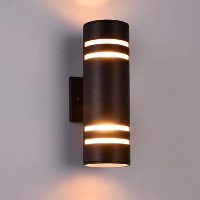 China Outdoor Clear Glass Cylinder Wall Light Led Black Metal Lighting Outdoor Wall Mounted Lamp for sale