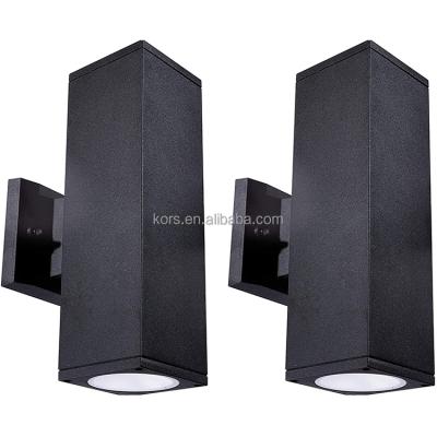 China Tempered Glass CUBE Through The Wall Waterproof Decorative Aluminum Wall Lamp Square Outdoor Garden Wall Light for sale