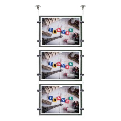 China Widely Used High Quality Steel Led Advertising Hanging Crystal Light Box A4 for sale