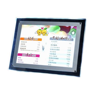 China Custom Acrylic Led Desk A4 Single Sided Light Box Suitable Price Display Stand for sale