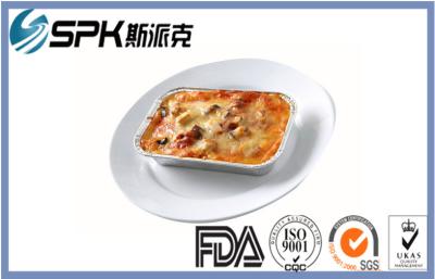 China Rectangle Recyclable Aluminium Foil Food Containers Cheese Baked Rice Container for sale