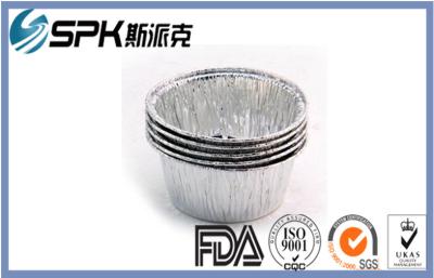 China Silver Roasting Round Foil Containers Aluminum Muffin Cups For Supermarket / Restaurant for sale