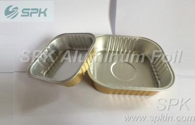 China Square smoothwall disposable aluminum foil pans golden foil box for sale