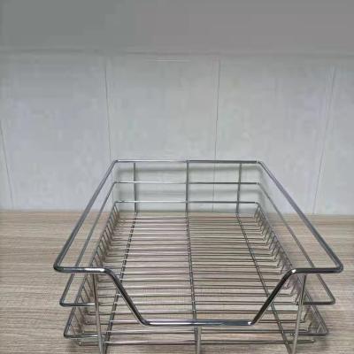 China Cheap Viable Economical Organizer Drainers Basket Good Quality Drawer Dish Storage Tableware Pull Out Rack Kitchen Basket for sale