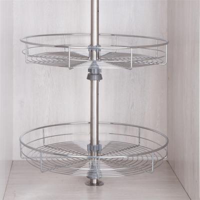 China Sustainable High Quality Promotion Round Metal Wire Baskets Iron Basket Kitchen Revolving Shelf for sale