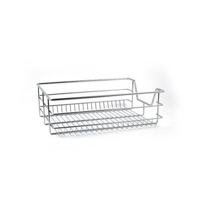 China Hot Selling Viable Single Layer Drawer Storage Stainless Steel Mesh Sliding Kitchen Cabinet Pull Double Layer Basket for sale