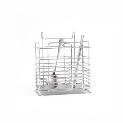 China Best Selling Sustainable Stainless Steel Kitchen Accessories Metal Wire Storage Hanging Drain Basket For Dishes for sale