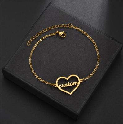 China Personal 18K Gold Plated Stainless Steel Womens Baby Bracelet Personalized Words Bracelets for sale