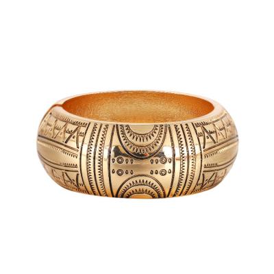 China CLASSIC Old Totem Wide Pattern Bangle Vintage Bracelets Metallic Bangle Accessories For Men And Women for sale