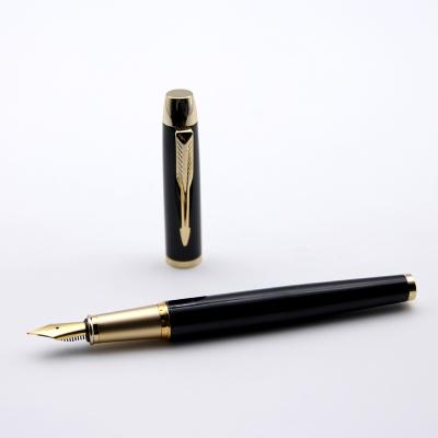 China Luxury Student Lingmo High Quality Black Gold Color Metal Fountain Pen With Custom Logo for sale