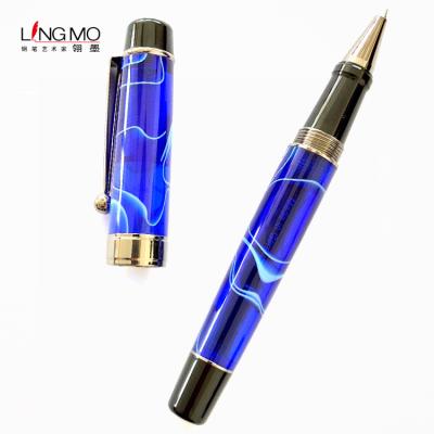 China Gift Lingmo Luxury Handmade Custom OEM Logo Rollerball Pen High Quality Acrylic Pens for sale