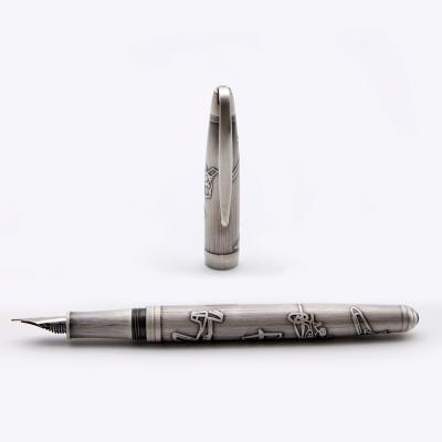 China Silver Design Boligrafo Logo Caneta Ink Pen Fountain Custom Lingmo Luxury Antique Student OEM for sale